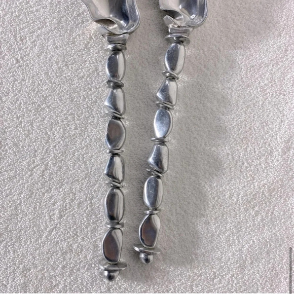 Vintage X-Large Pebbled Stemmed  Serving Spoon & Fork - Picture 7 of 11
